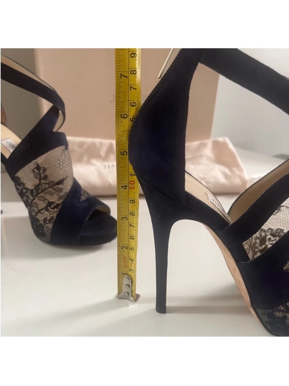 AUTHENTIC JIMMY CHOO ITALIAN LACE STILETTO HEELS